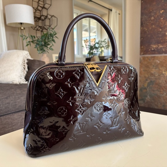 SOLD DO NOT BUY Louis Vuitton Amarante Monogram Vernis Melrose Bag Burgundy - Picture 5 of 16